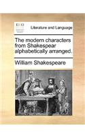 The modern characters from Shakespear alphabetically arranged.