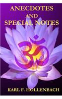 Anecdotes and Special Notes