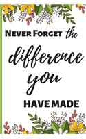 Never Forget The Difference You've Made: Inspiring Appreciation & Thank You Gift for Women and Professionals Who Have Made a Positive Influence on People's Lives. Scuba Diving Journal