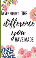 Never Forget The Difference You Have Made