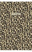 Aadya: Personalized Notebook - Leopard Print (Animal Pattern). Blank College Ruled (Lined) Journal for Notes, Journaling, Diary Writing. Wildlife Theme Des
