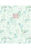 2018 - 2019 Weekly Planner: Tiny Mermaid Pattern 16 Month Agenda Book