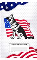 Composition Notebook: German Shepherd Country, 100 Blank Lined Page Softcover Journal, College Ruled Composition Notebook, 6x9 Design Cover Note Book