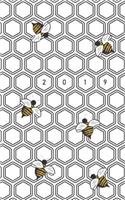 2019: Modern Bees Design Pattern - Monthly Planner for 2019 (Also Dec 2018) with Yearly Overviews, Monthly Calendars, Schedule, Note and List Sections to 