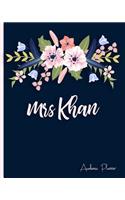 Mrs Khan: Floral Personalized Academic Planner