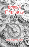 Gears & Machinery Adult Coloring Book Grayscale Images By TaylorStonelyArt