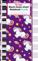 My magical blank music sheet notebook for kids