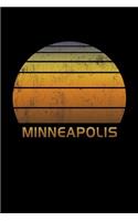 Minneapolis: Wide Ruled Notebook Paper For Work, Home Or School. Vintage Sunset Note Pad Journal For Family Vacations. Travel Diary Log Book For Adults & Kids Wi