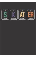 Notebook: Skater Elements Chemistry Periodic System Skateboarding Gift Dot Grid 6x9 120 Pages Journal