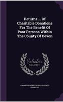 Returns ... Of Charitable Donations For The Benefit Of Poor Persons Within The County Of Devon