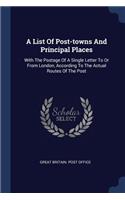 A List Of Post-towns And Principal Places