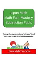 Japan Math Math Fact Mastery Subtraction Facts