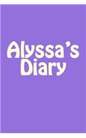 Alyssa's Diary: A 6 x 9 Blank Notebook(Journal, Notebooks)