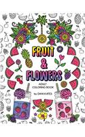 Fruit & Flowers Adult Coloring Book