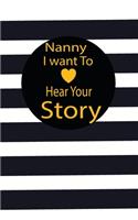 nanny I want to hear your story: A guided journal to tell me your memories, keepsake questions.This is a great gift to mom, grandma, nana, aunt and auntie from family members, grand