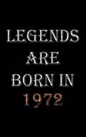 Legends Are Born In 1972 Notebook