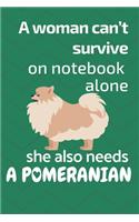 A woman can't survive on notebook alone she also needs a Pomeranian: For Pomeranian Dog Fans