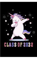 Class of 2032 Dabbing Unicorn Notebook
