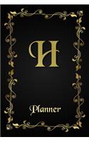 H: Letter Journal Monogram Minimalist Lined Notebook To Do List Undated Daily Planner for Personal and Business Activities with Check Boxes to Help you