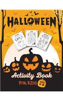 Halloween Activity Book for Kids Ages 4-8: Funny monsters, ghosts, witches Coloring Pages, Mazes, Search the word, how to draw for boys and girls ages 4-5, 5-6, 7-8