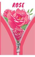 Rose Notebook: Beautiful Rose Notebook with 120 checkered pages in in Trim size 15,24 x 22,86 cm (6" x 9")