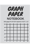 Graph Paper Notebook - 100 pages, 1/4 inch squares, 8.5" x 11"