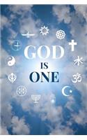 God Is One: Blank Lined Interfaith Notebook Church Journal