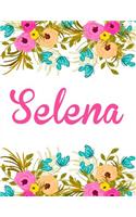 Selena: Personalised Name Notebook/Journal Gift For Women & Girls 100 Pages (White Floral Design)