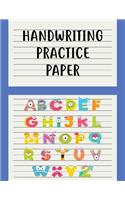 Handwriting practice paper: Handwriting paper kindergarten.