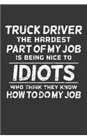 Truck Driver The Hardest Part Of My Job Is Being Nice To Idiots Who Think They Know How To Do My Job: Small Business Planner 6 x 9 100 page to organize your time, sales, profit, ideas and notes.