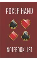 Poker Hand Notebook List