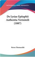 de Lysiae Epitaphii Authentia Verisimili (1887)