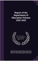 Report of the Department of Education Volume 1922-1923