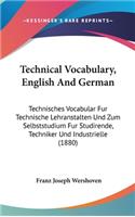 Technical Vocabulary, English And German