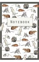 Rat Notebook: Cute Notebook with Rats - Chinese New Year of the Rat - Watercolor Paintings