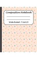 Wide Ruled Composition Notebook: Wide Ruled Line Paper Journal Notebook: Christmas Star Blank lined Writing book Workbook for Elementary school kids Teens Elderly