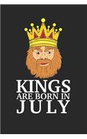 Kings Are Born in July: Blank Lined Journal for Men Born in July