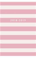 2018-2019: Blush Stripe, July 2018 - December 2019, 6" x 9"(2018 2019 18-Month Daily Weekly Monthly Planner, Organizer, Agenda and Calendar)
