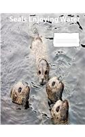 Seals Enjoying Water collegeruledlinepaper Composition Book