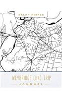 Weybridge (Uk) Trip Journal: Lined Travel Journal/Diary/Notebook with Weybridge (Uk) Map Cover Art