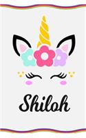 Shiloh: Personal Notebook Personal Diary Unicorn Notebook Personalized Journal Customized Journal Unicorn Lover Personal Name Notebook