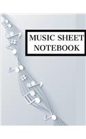 Music Sheet Notebook: Music Manuscript Paper, Staff Paper, Musicians Notebook, Large Size 8 X 10,100 Pages (Music Composition Books)