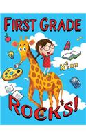 First Grade Rocks!: 120 Page Ruled School Composition Kids Notebook Journal For First Grade Girls - 8.5 by 11 inches(7 Kool Kidz)