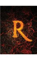 Monogram "R" Sketchbook: Blank Art Pad Notebook Journal(18 Monogram Fire 150 Sketch)