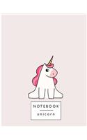 Notebook unicorn: Unicorn on pink cover and Lined pages, Extra large (8.5 x 11) inches, 110 pages, White paper(5 Cute Unicorn on Pink Notebook)