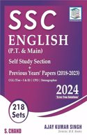 SSC English (P.T. + Main) 218 Sets | Previous Years Papers (2018-2023) CGL Tier 1 & 2 | Error Free Solutions | PYQ | Grammar, Vocabulary | SSC CPO, Stenographer - S.Chand's Competitive Exam Book 2024
