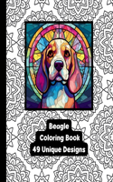 Beagle - Dog - Adult Coloring Book - 49 Unique Designs