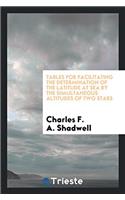 TABLES FOR FACILITATING THE DETERMINATIO