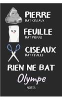 Rien ne bat Olympe - Notes: Noms Personnalisé Carnet de notes / Journal pour les filles et les femmes. Kawaii Pierre Feuille Ciseaux jeu de mots. Fournitures scolaires, premier