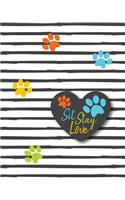 Sit. Stay. Love.: Dated monthly and weekly format planner diary, Colorful Paw Prints